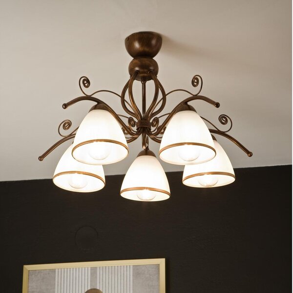 Lampadario a plafone RETRO 5xE27/60W/230V patina di bronzo