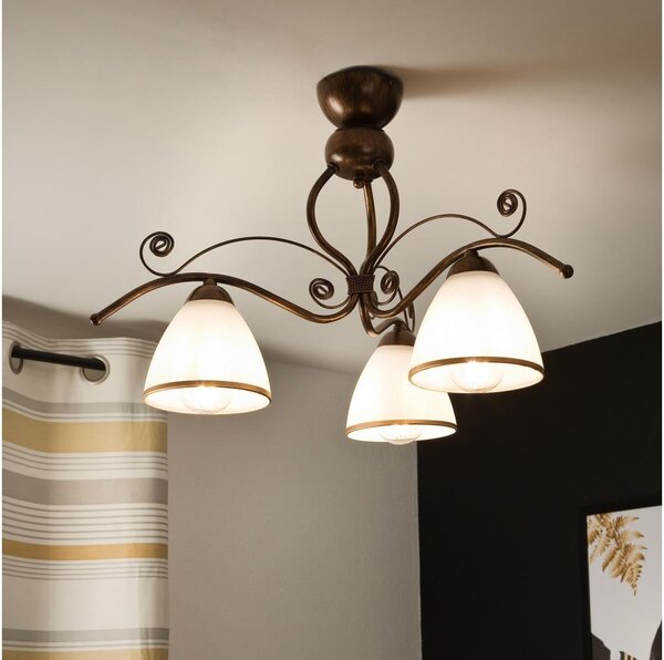 Lampadario a plafone RETRO 3xE27/60W/230V patina di bronzo