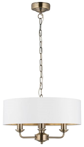 Endon 98934 - Lampadario a sospensione con catena HIGHCLERE 3xE14/40W/230V bianco/ottone