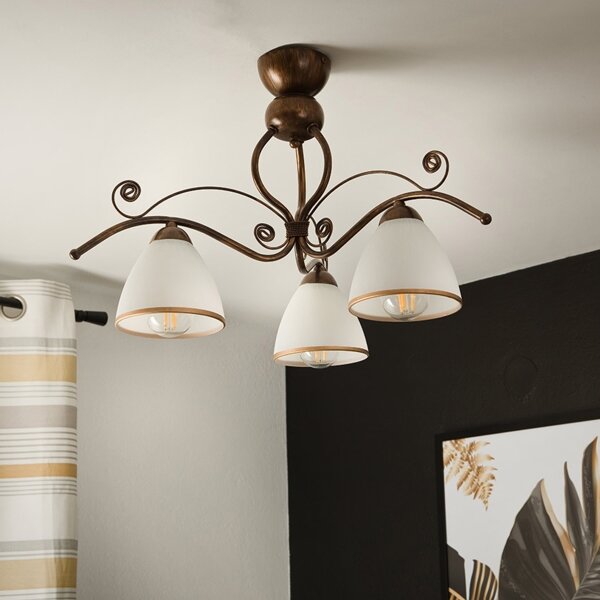 Lampadario a plafone RETRO 3xE27/60W/230V patina di bronzo