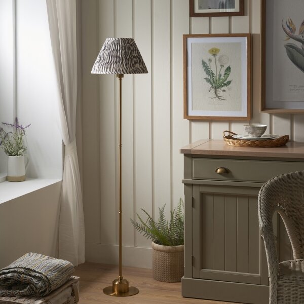 Endon 114785 - Lampada da terra ricaricabile a LED con dimmer BURLEY LED/1,5W/5V ottone/grigio