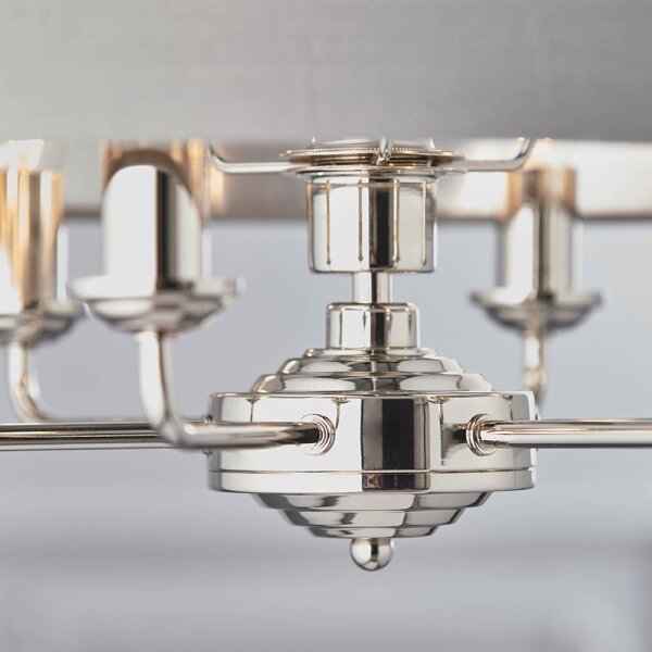 Endon 94373 - Lampadario a sospensione con catena HIGHCLERE 6xE14/40W/230V grigio/cromo lucido