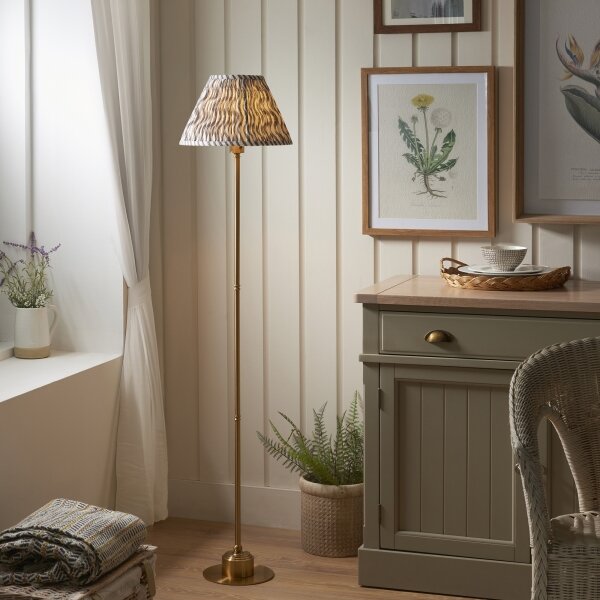 Endon 114785 - Lampada da terra ricaricabile a LED con dimmer BURLEY LED/1,5W/5V ottone/grigio
