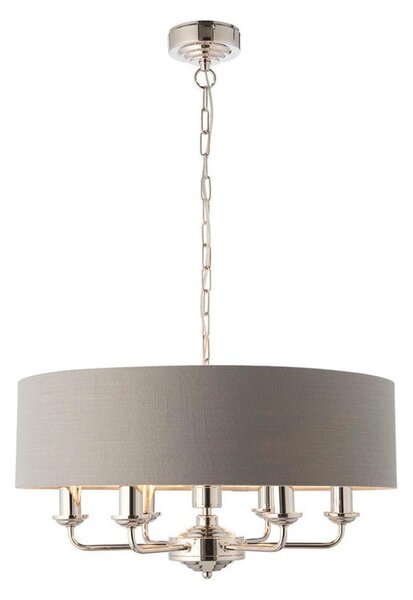 Endon 94373 - Lampadario a sospensione con catena HIGHCLERE 6xE14/40W/230V grigio/cromo lucido