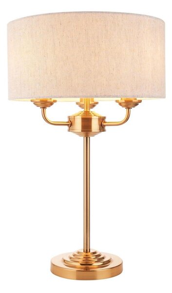 Endon 110721 - Lampada da tavolo HIGHCLERE 3xE14/18W/230V beige/ottone