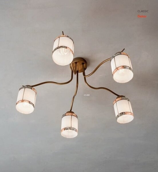 Redo 02-888 - Lampadario a plafone DEKOR 5xE27/42W/230V diametro 52,3 cm bronzo