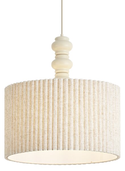 Lampada a sospensione Japandi beige con paralume in lino 50cm - Fedde