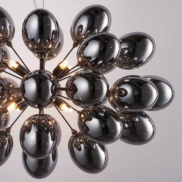 Endon 80124 - Lampadario a sospensione con filo INFINITY 8xG9/28W/230V nero/fumé