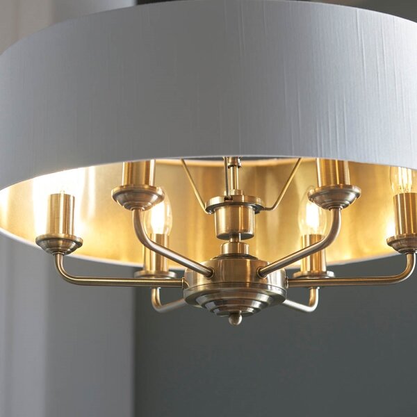 Endon 98933 - Lampadario a sospensione con catena HIGHCLERE 6xE14/40W/230V bianco/ottone