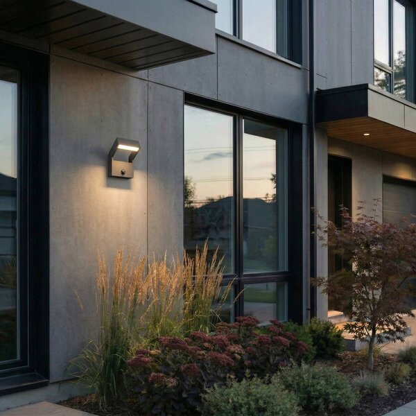 Applique da esterni LED Arcchio Kovato, con sensore, grigio scuro, IP65 Kovato, Alluminio / Grigio / Zincato, Metallo, Moderno, Applique da esterni