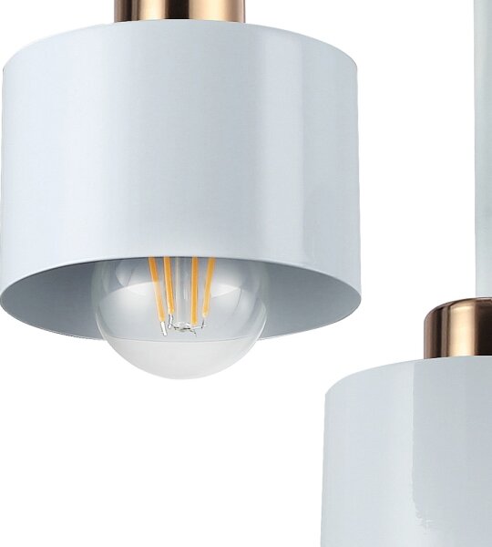 Lampadario a sospensione con supporto rigido 3xE27/35W/230V diametro 30 cm bianco/oro