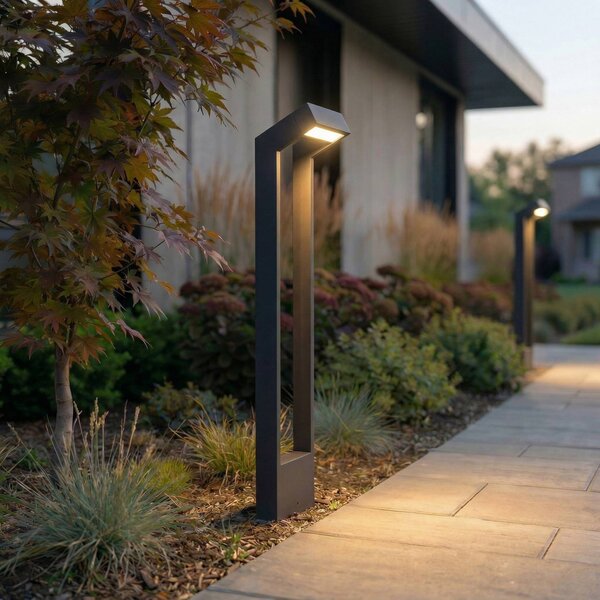 Lampione a LED Arcchio Kovato, altezza 95 cm, grigio scuro, IP65 Kovato, Alluminio / Grigio / Zincato, Metallo, Moderno