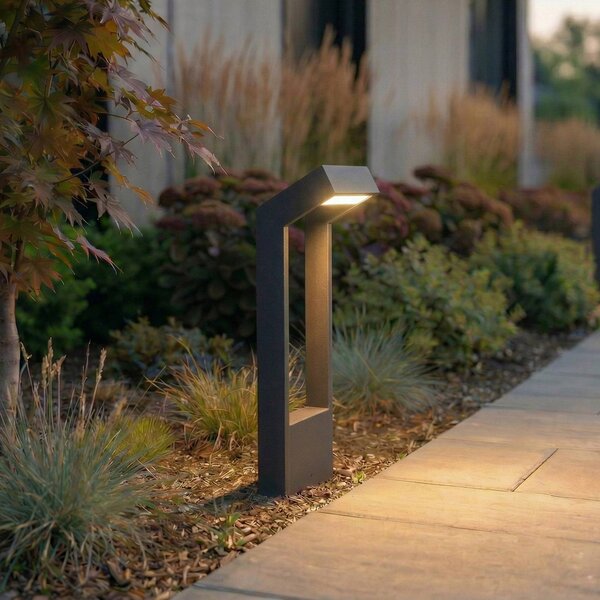 Lampione a LED Arcchio Kovato, altezza 60 cm, grigio scuro, IP65 Kovato, Alluminio / Grigio / Zincato, Metallo, Moderno