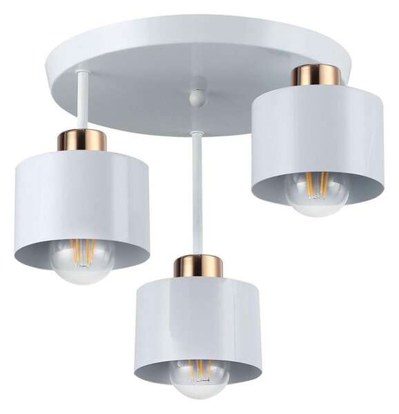Lampadario a sospensione con supporto rigido 3xE27/35W/230V diametro 30 cm bianco/oro