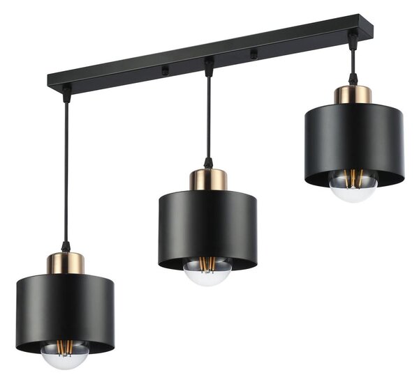 Lampadario a sospensione con filo 3xE27/35W/230V nero/oro