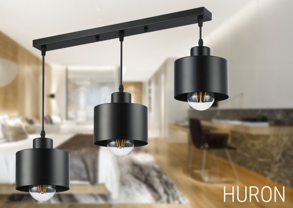 Lampadario a sospensione con filo 3xE27/35W/230V nero