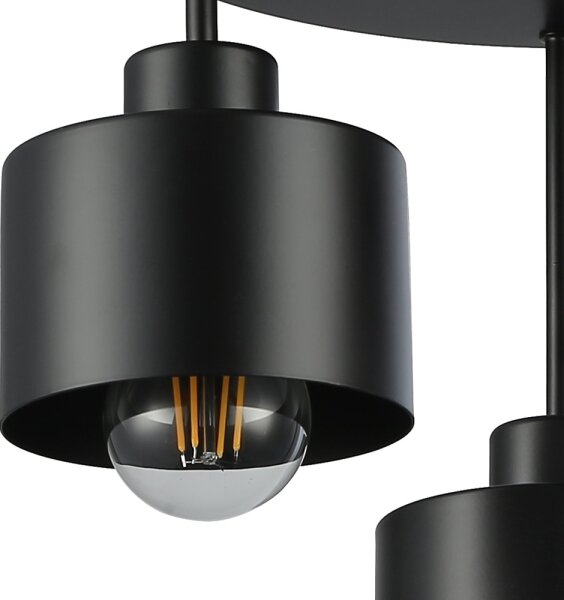 Lampadario a sospensione con supporto rigido 3xE27/35W/230V diametro 30 cm nero