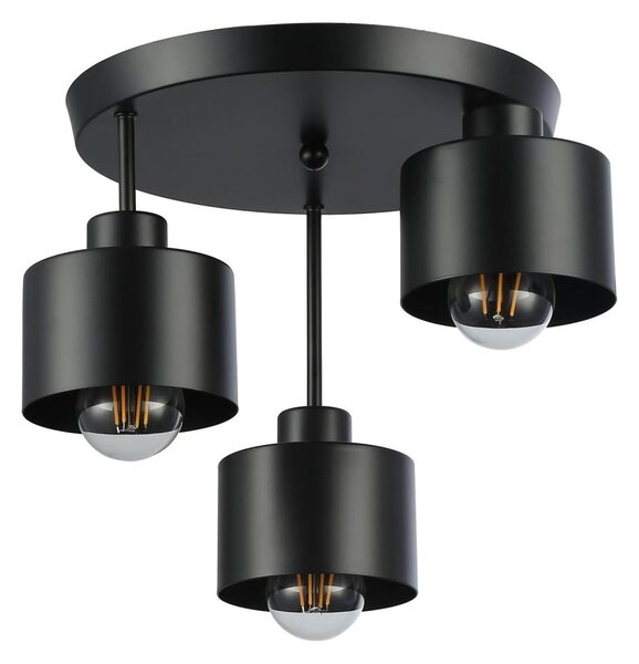 Lampadario a sospensione con supporto rigido 3xE27/35W/230V diametro 30 cm nero