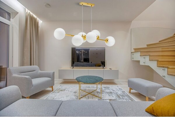 Lampadario a sospensione con filo 6xE27/35W/230V oro