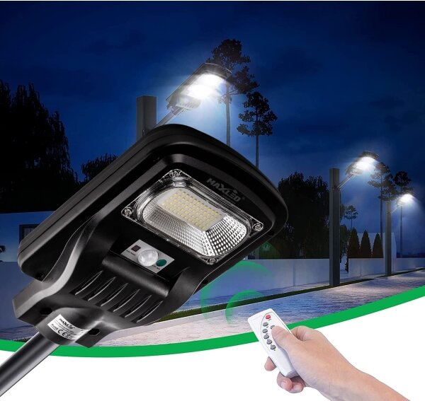 Lampada stradale solare LED con sensore LED/60W/6V 6500K IP65 + telecomando