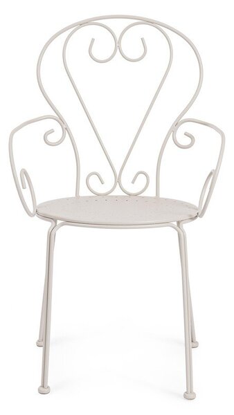 Sedia da esterno beige in metallo Etienne – Bizzotto