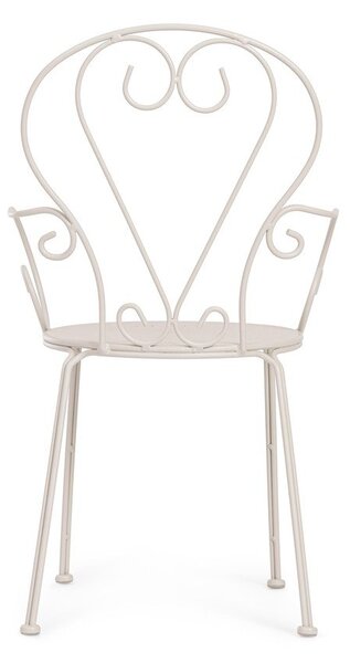 Sedia da esterno beige in metallo Etienne – Bizzotto