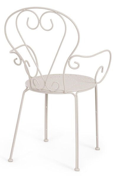 Sedia da esterno beige in metallo Etienne – Bizzotto