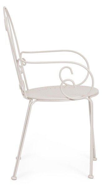 Sedia da esterno beige in metallo Etienne – Bizzotto