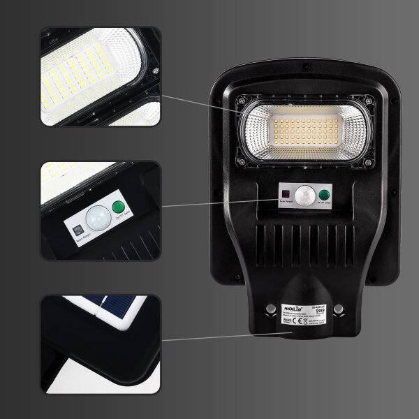 Lampada stradale solare LED con sensore LED/60W/6V 6500K IP65 + telecomando