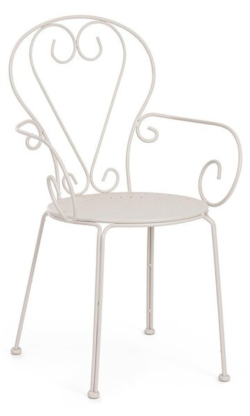 Sedia da esterno beige in metallo Etienne – Bizzotto