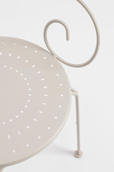 Sedia da esterno beige in metallo Etienne – Bizzotto
