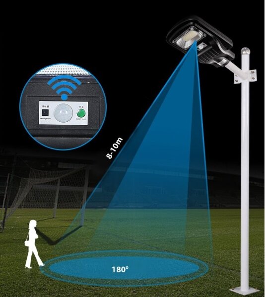 Lampada stradale solare LED con sensore LED/60W/6V 6500K IP65 + telecomando