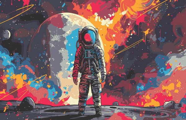 Carta da parati Astronauta, Carta da parati Spazio, w08201 : Uwalls.it