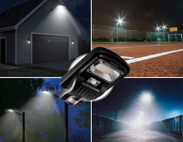 Lampada stradale solare LED con sensore LED/60W/6V 6500K IP65 + telecomando