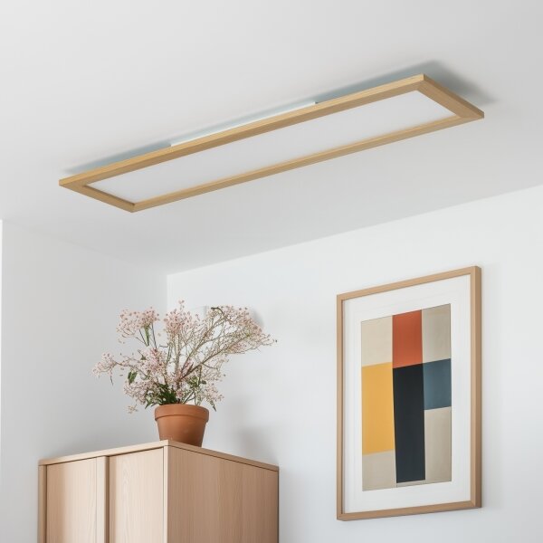 Brilagi - Plafoniera LED SLIMFRAME WOOD LED/58W/230V 124x34 cm marrone