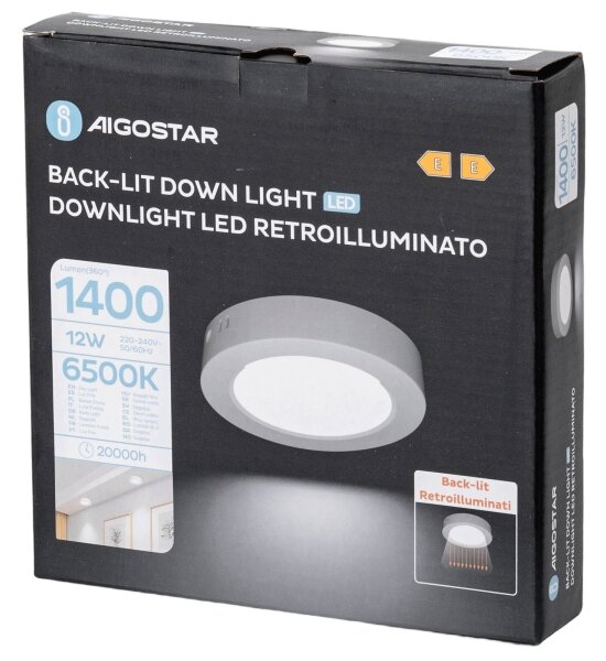 Aigostar - LED Plafoniera LED/12W/230V diametro 17,4 cm 6500K bianco