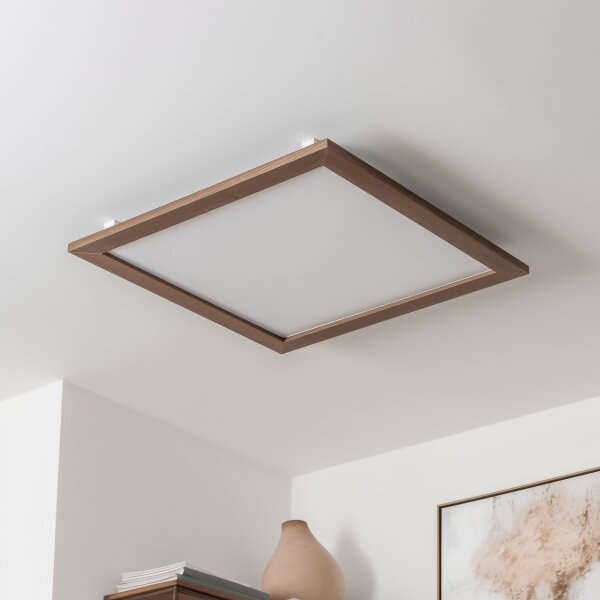 Brilagi - Plafoniera LED SLIMFRAME WOOD LED/58W/230V 64x64 cm marrone scuro