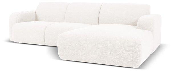 Divano angolare bianco in tessuto bouclé (angolo destro) Molino - Micadoni Home