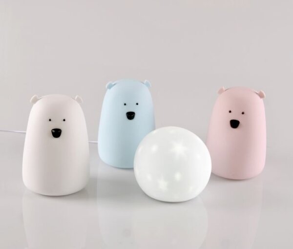 Lampada touch LED RGB per bambini BEAR LED/0,8W/5V bianca + USB