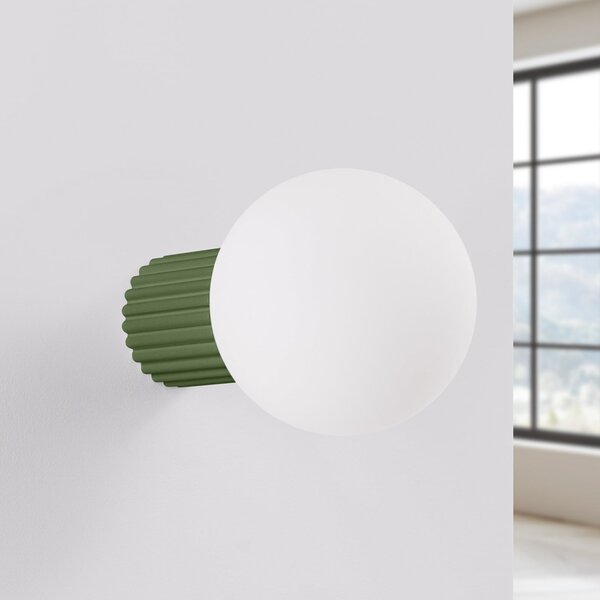 Applique da parete SOLLUX LIGHTING, ORBI, dimmerabile, Verde, Bagno, Alluminio