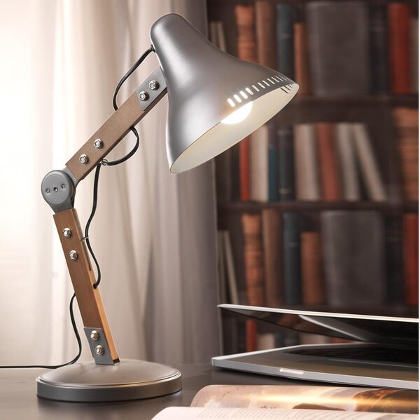 ONLI - Lampada da tavolo ARCHITETTO 1xE27/22W/230V 62 cm grigio/marrone