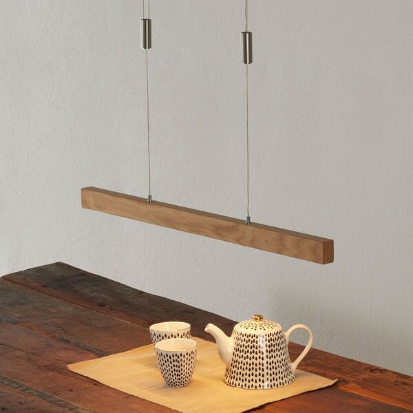 Lampada a sospensione Quitani, Nora, dimmerabile, Legno, Soggiorno, Legno, Moderno
