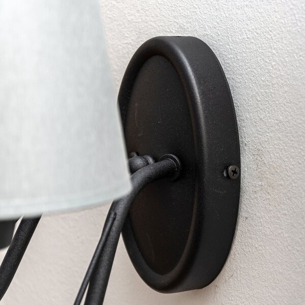 Lampada da parete MALBO 2xE27/15W/230V grigia/nera