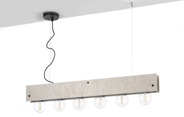 ONLI - Lampadario a sospensione con filo ARGO 6xE27/22W/230V grigio