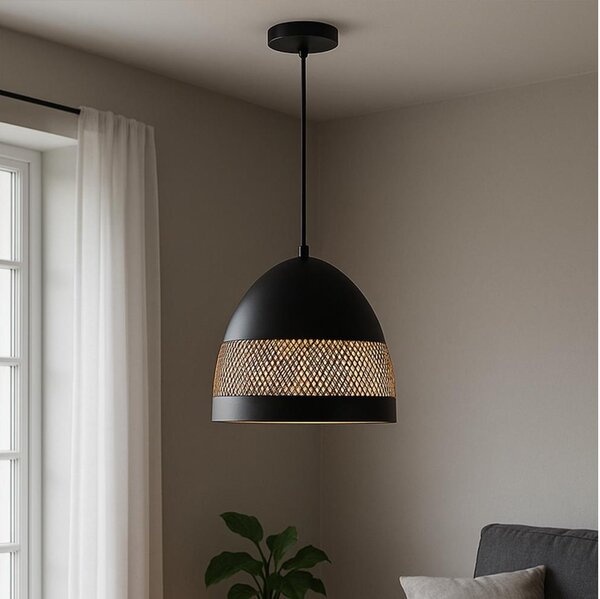 ONLI - Lampadario a sospensione con filo POLLY 1xE27/22W/230V nero