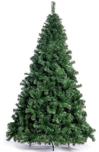 Albero di Natale Gran Sasso Ø130x210 cm 1417 Rami Super Folto con Base a Croce in PVC Verde