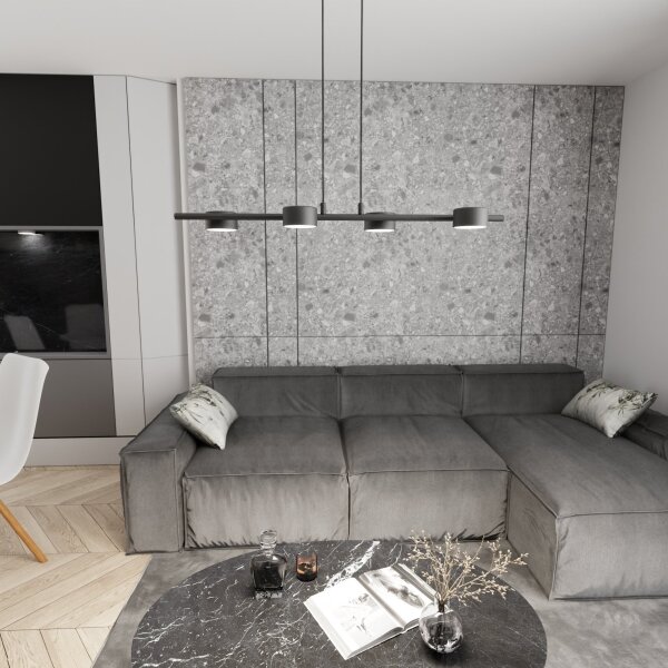 Lampadario a sospensione con filo SORA 4xGX53/12W/230V nero