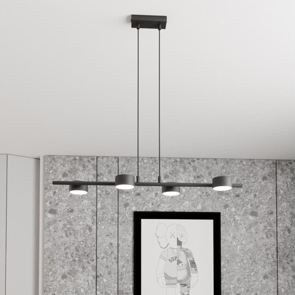 Lampadario a sospensione con filo SORA 4xGX53/12W/230V nero
