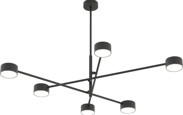 Lampadario a sospensione con supporto rigido NATSU 6xGX53/12W/230V nero
