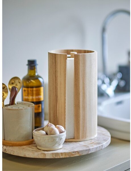 Portarotolo da cucina verticale di colore naturale in legno ø 14,5 cm Celian – Bloomingville